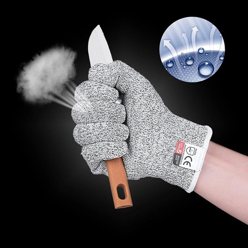 Cut Resistant Glove - ถุงมือกันบาดระดับ 5 HPPE สำหรับทำครัว ทำสวน ถุงมือถักกันบาด