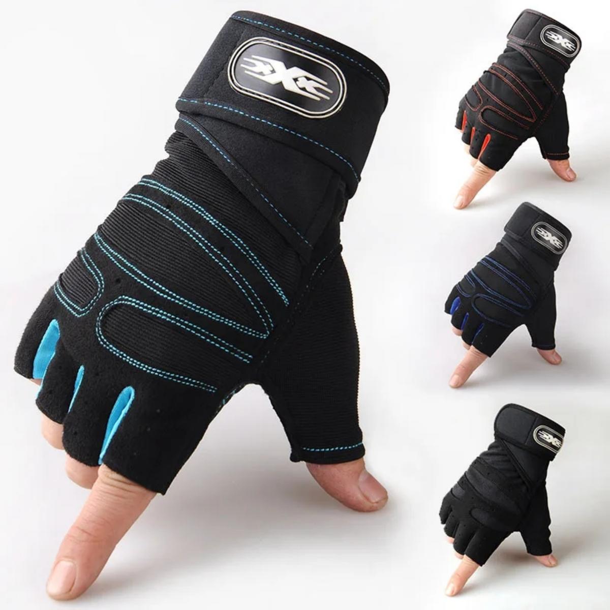 Workout Glove Gym - ฟิตเนสยกน้ําหนักสายรัดข้อมือถุงมือถุงมือสําหรับผู้ชายผู้หญิง Body Building การฝึกอบรมกีฬาการออกกําลังกายขี่จักรยานถุงมือกันกระแทก