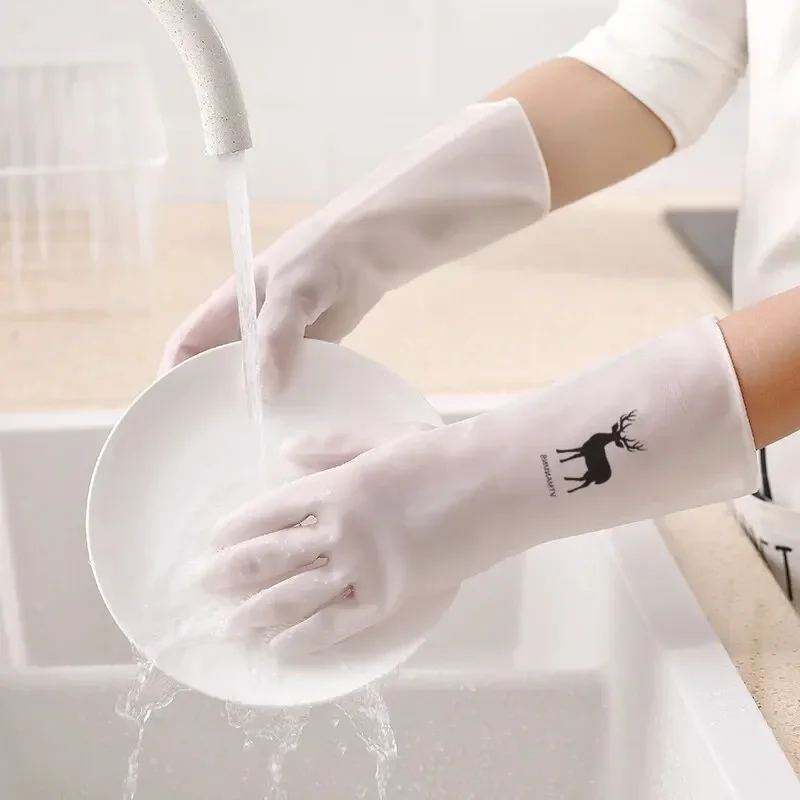 Rubber Glove Cleaning - ถุงมือยางอเนกประสงค์ - หนาและกันน้ําสําหรับล้างจาน ทําความสะอาดห้องครัวในบ้าน ซักรีด -