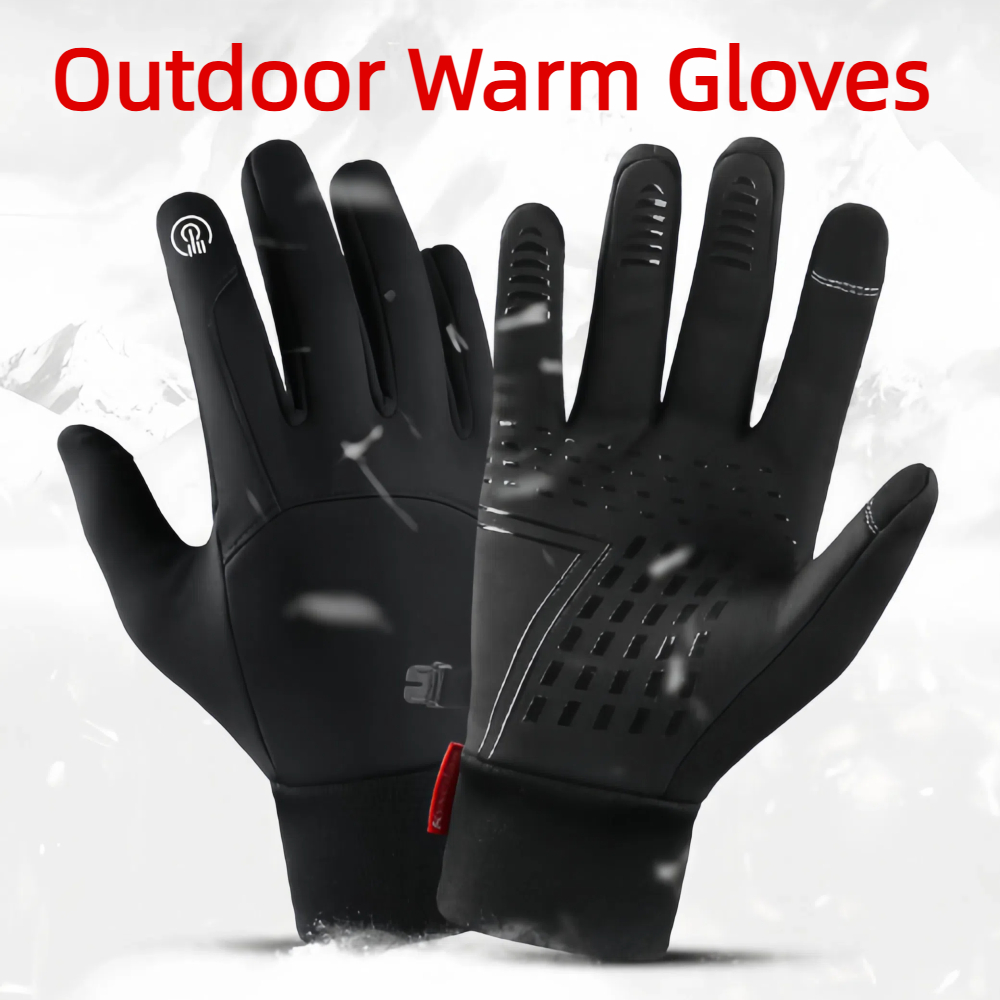 Ski Glove Waterproof - ถุงมือปั่นจักรยานกันน้ำสำหรับฤดูหนาว ถุงมือจักรยานแบบสัมผัสหน้าจอ ถุงมือกันลมสำหรับขี่สกู๊ตเตอร์กลางแจ้ง ถุงมือขี่มอเตอร์ไซค์ ถุงมือสกี ถุงมือจักรยานแบบอุ่น