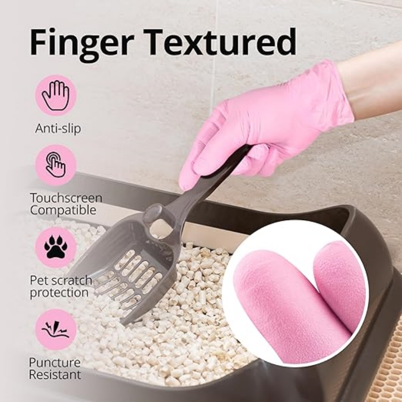 ถุงมือไนไตรล์สีชมพูแบบใช้แล้วท - Rubber Glove Cleaning บทวิจารณ์และราคา
