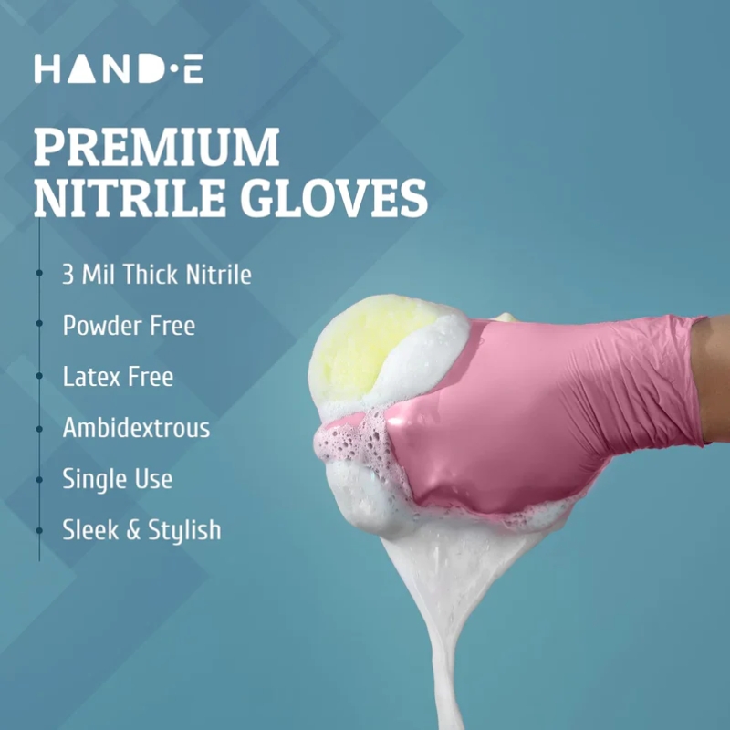 ถุงมือไนไตรล์สีชมพูแบบใช้แล้วท - Rubber Glove Cleaning บทวิจารณ์และราคา