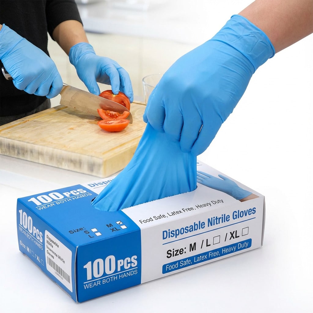 ถุงมือไนไตรล์แบบใช้แล้วทิ้งสำห - Rubber Glove Cleaning บทวิจารณ์และราคา