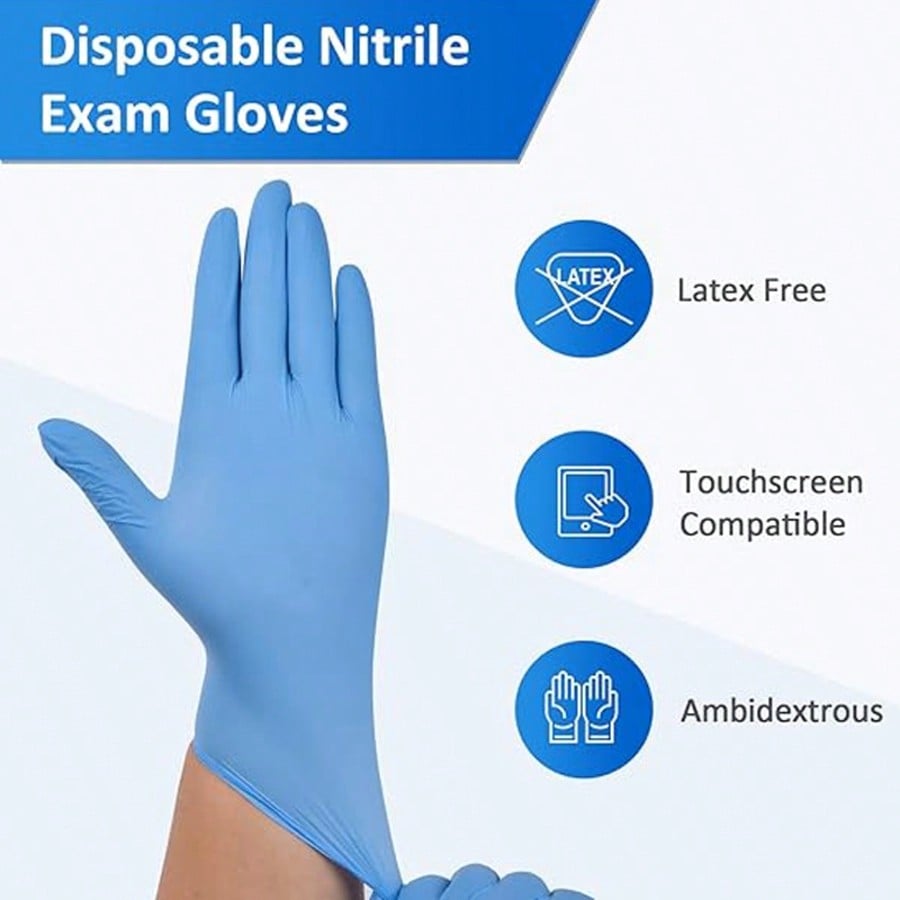 ถุงมือไนไตรล์แบบใช้แล้วทิ้งสำห - Rubber Glove Cleaning บทวิจารณ์และราคา