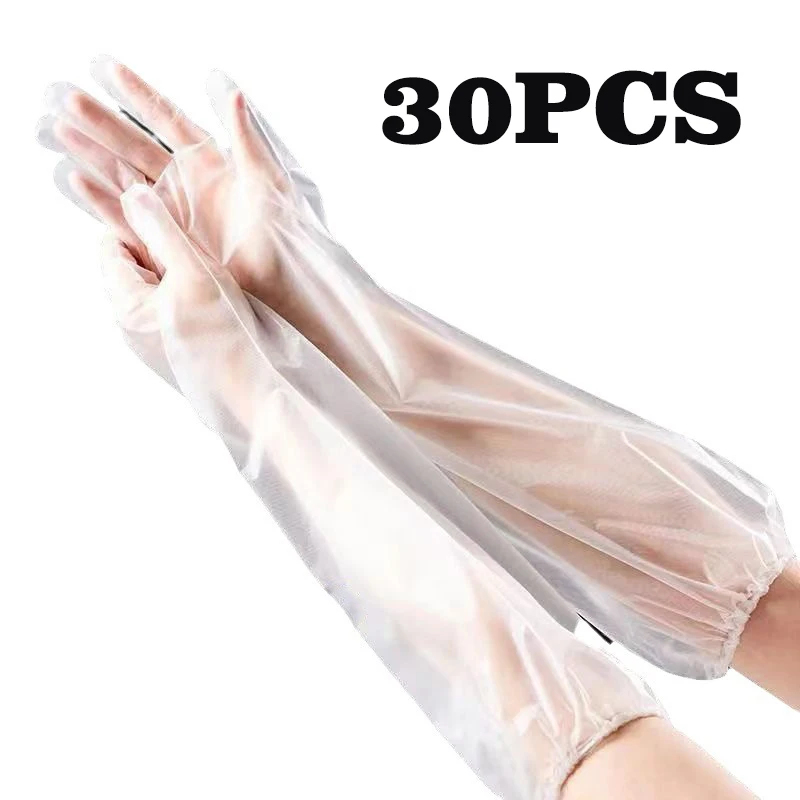 30 ชิ้น ถุงมือป้องกันแขนแบบใช้ - Rubber Glove Cleaning บทวิจารณ์และราคา