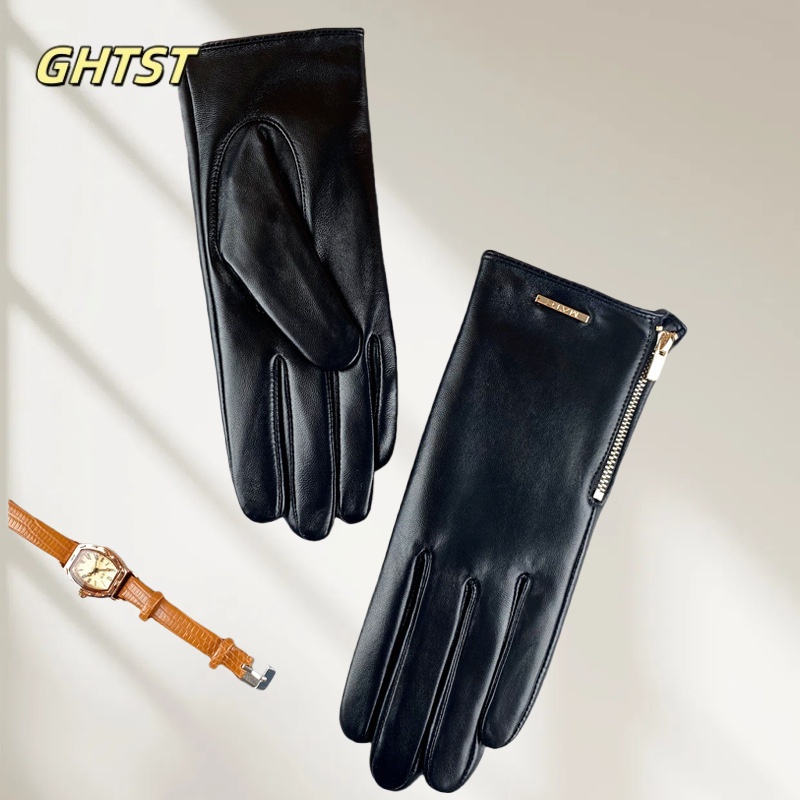 แฟชั่นหนังแกะจริงถุงมือรถจักรย - Leather Driving Glove บทวิจารณ์และราคา